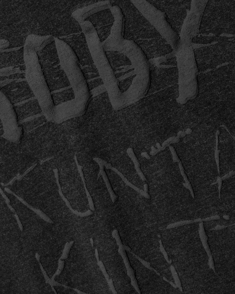 
                  
                    Load image into Gallery viewer, RETRO. CHARCOAL GRAY 3D PUFF T-SHIRT: KUNTA KINTE
                  
                