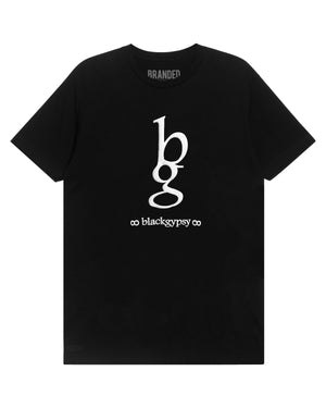 
                  
                    Load image into Gallery viewer, BLACKGYPSY. T-SHIRT:  WHITE LOGO
                  
                