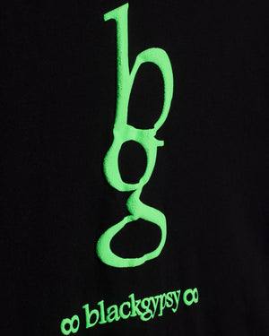 
                  
                    Load image into Gallery viewer, BLACKGYPSY. T-SHIRT:  GREEN LOGO
                  
                