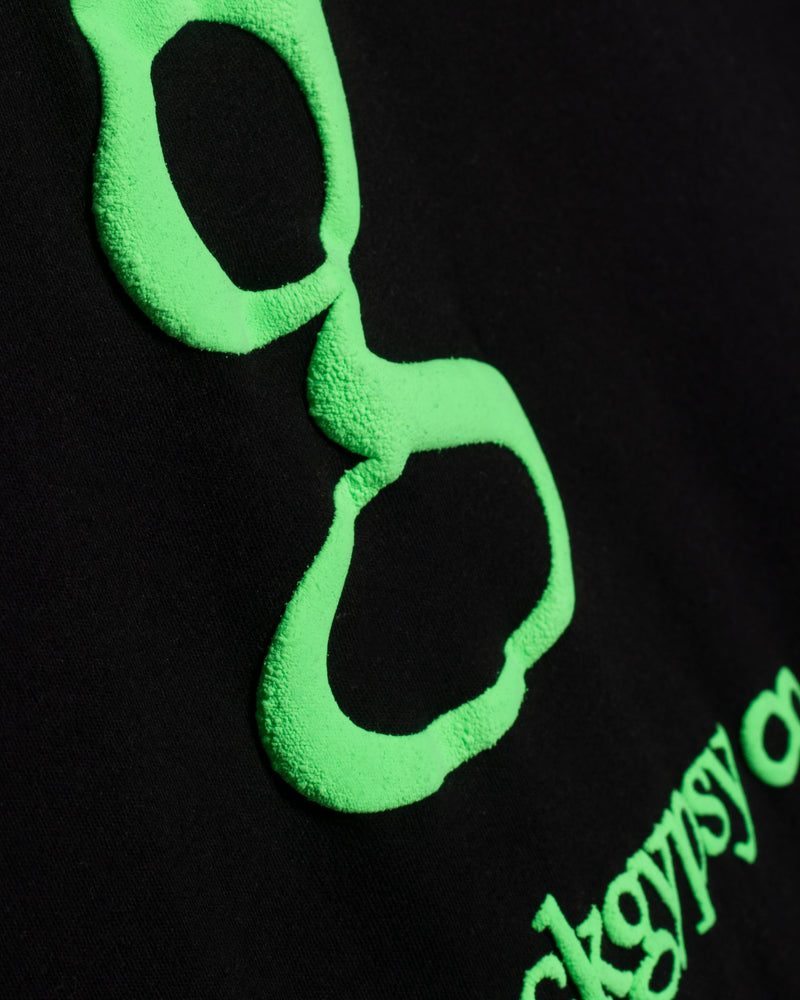 
                  
                    Load image into Gallery viewer, BLACKGYPSY. T-SHIRT:  GREEN LOGO
                  
                