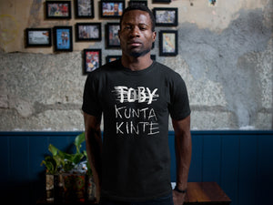 
                  
                    Load image into Gallery viewer, RETRO. BLACK 3D PUFF T-SHIRT: KUNTA KINTE
                  
                