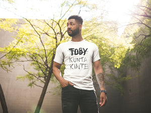 
                  
                    Load image into Gallery viewer, RETRO. WHITE 3D PUFF T-SHIRT: KUNTA KINTE
                  
                
