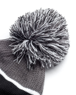 
                  
                    Load image into Gallery viewer, 3 DOTS STRIPED GIANT POM BEANIE: WHITE DOTS
                  
                