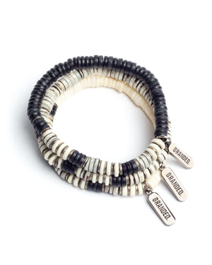 
                  
                    Load image into Gallery viewer, BRANDED. BONE BUTTON BRACELET STACK
                  
                