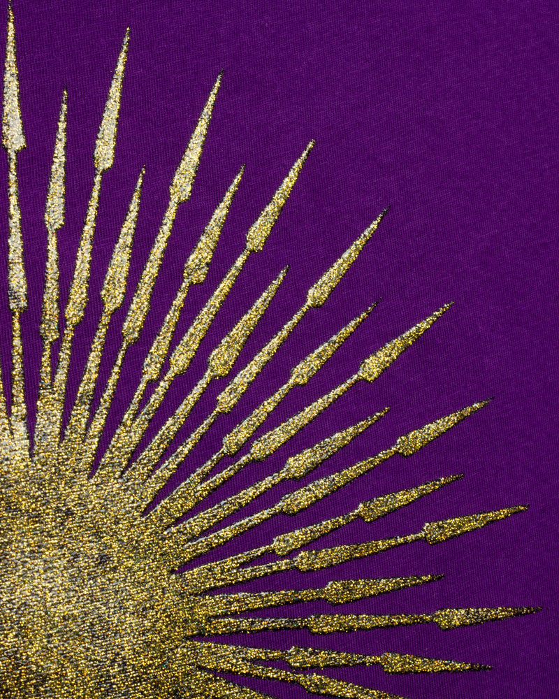 
                  
                    Load image into Gallery viewer, PURPLE SUPERNOVA. T-SHIRT:  GOLD LOGO
                  
                