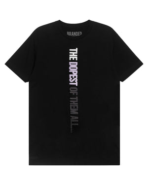 
                  
                    Load image into Gallery viewer, BLACK VERTICAL T-SHIRT: THE DOPEST OF THEM ALL.
                  
                