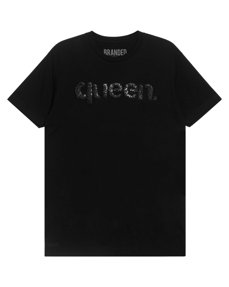 
                  
                    Load image into Gallery viewer, SILVER ONE WORD. T-SHIRT: QUEEN.
                  
                