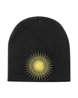 
                  
                    Load image into Gallery viewer, GOLD SUPERNOVA. BLACK SKULL BEANIE
                  
                