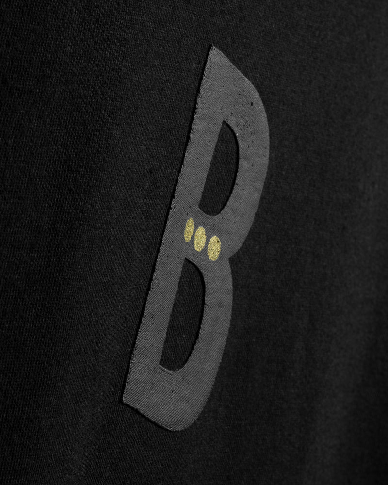 
                  
                    Load image into Gallery viewer, BLACK B. LOGO T-SHIRT:  GOLD
                  
                