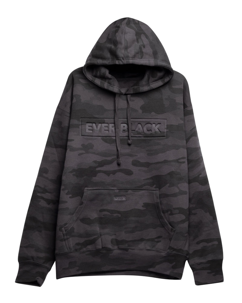 EVER BLACK. DEMBOSSED. CAMO HOODIE