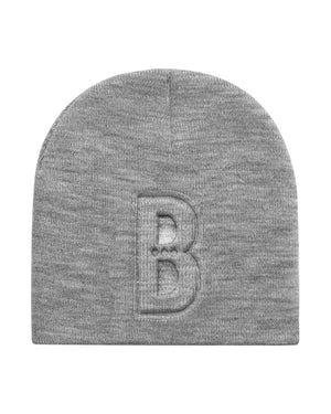 
                  
                    Load image into Gallery viewer, GRAY B. LOGO SKULL BEANIE.
                  
                