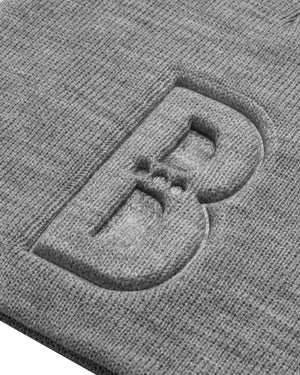 
                  
                    Load image into Gallery viewer, GRAY B. LOGO SKULL BEANIE.
                  
                