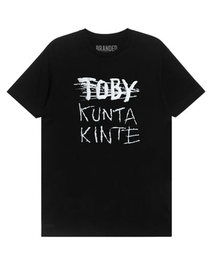 
                  
                    Load image into Gallery viewer, RETRO. BLACK 3D PUFF T-SHIRT: KUNTA KINTE
                  
                