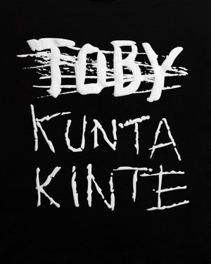 
                  
                    Load image into Gallery viewer, RETRO. BLACK 3D PUFF T-SHIRT: KUNTA KINTE
                  
                