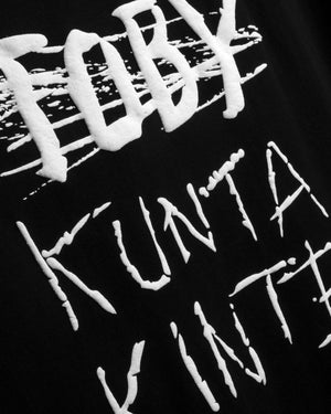 
                  
                    Load image into Gallery viewer, RETRO. BLACK 3D PUFF T-SHIRT: KUNTA KINTE
                  
                