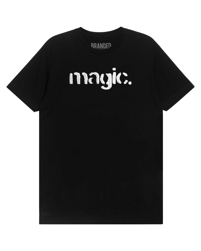 
                  
                    Load image into Gallery viewer, BLACK ONE WORD. T-SHIRT: MAGIC.
                  
                
