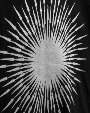 
                  
                    Load image into Gallery viewer, BLACK SUPERNOVA. V-NECK T-SHIRT:  SILVER
                  
                