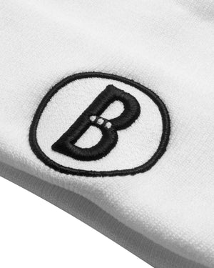
                  
                    Load image into Gallery viewer, WHITE B. LOGO CUFF BEANIE.
                  
                