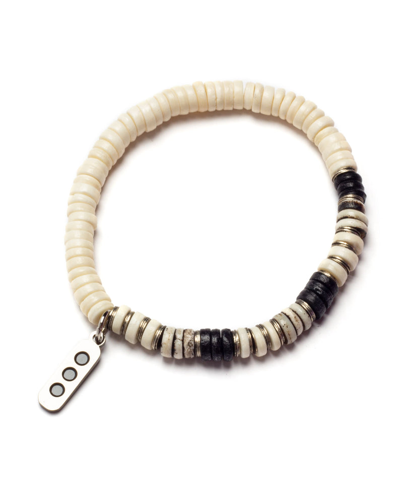 
                  
                    Load image into Gallery viewer, BRANDED. BONE BUTTON BRACELET (WHITE/IVORY)
                  
                